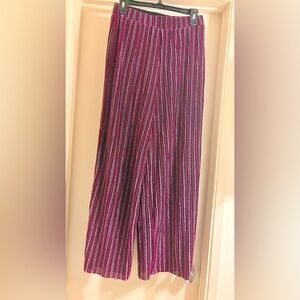 ECI Vibrant Pink and Black Striped Wide Leg Pants